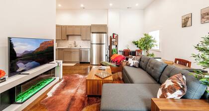 Vaulted Den | Chic 1BR w/Fireplace, Downtown Sheridan, WY - NEW - Standing Desk, Stocked, Pets Invited!