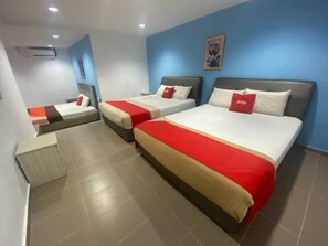 Desk, free WiFi, bed sheets