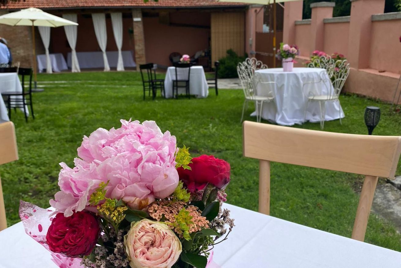 Outdoor banquet area