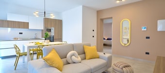 New modern apartment sea and Aeolian Islands view with balcony and terrace