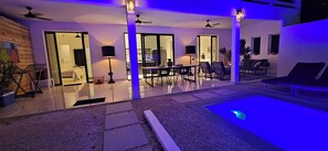 Front of property – evening/night