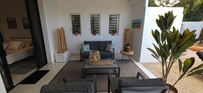 Appartement Deluxe, 2 chambres, patio, vue jardin | Terrasse/Patio