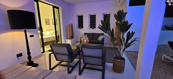 Deluxe Apartment, 2 Bedrooms, Patio, Garden View | Terrace/patio