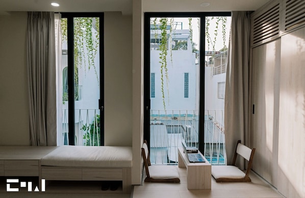 Suite Studio, salle de bains privée, vue ville