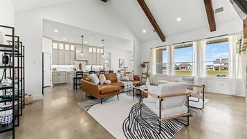 Älytelevisio, takka, työhuone