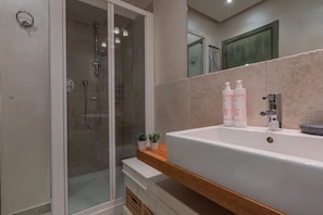 Dusche, Haartrockner, Bidet, Handtücher