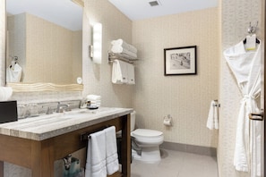 Hair dryer, towels