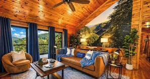 Smart TV, fireplace, video games, stereo