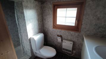 Shower, soap, toilet paper