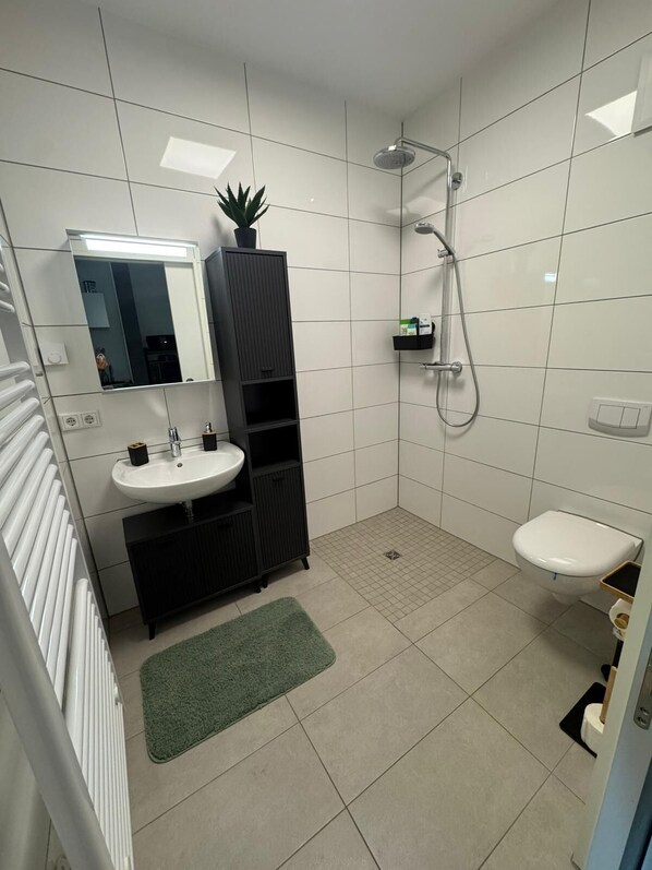 Haartrockner, HandtĂŒcher, Seife, Toilettenpapier