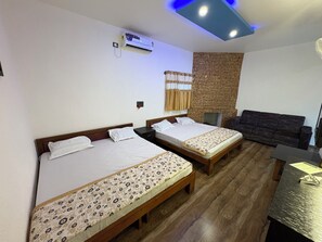 In-room safe, desk, laptop workspace, soundproofing