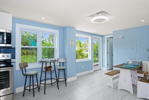 Fridge, microwave, oven, stovetop - Lazy Daze B 🏡 Duplex Lower Level | Pet Friendly | Steps to Sand 🌴 (Fort Myers Beach)