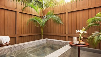 Shower, hydromassage showerhead, designer toiletries, hair dryer