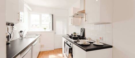 Kühlschrank, Mikrowelle, Ofen, Herdplatte