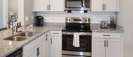 Fridge, dining tables