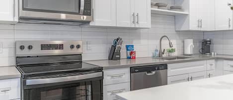 Fridge, dining tables