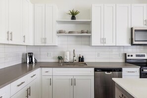 Fridge, dining tables