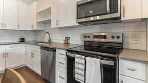 Fridge, dining tables