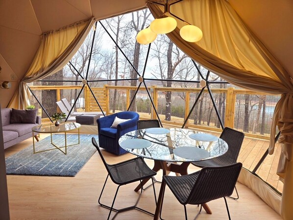 Luxury dome, lake view | In-room dining