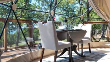 Luxury dome, lake view | In-room dining