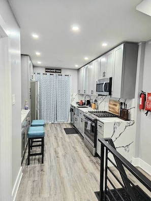 House, City View | Private kitchen | Coffee/tea maker