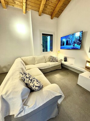 Smart TV, fireplace, computer monitors
