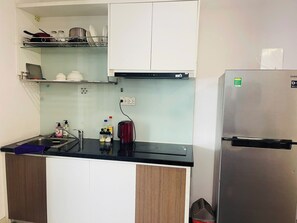 Deluxe-Apartment, 1 Schlafzimmer, Stadtblick | Eigene Küche