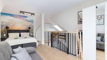 1 habitación, tabla de planchar con plancha, cuna de viaje y wifi