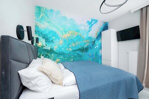 1 slaapkamer, een strijkplank/strijkijzer, reisbedje, wifi