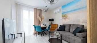 Stylish Apartment | 200 m to the Beach, Balcony and Air Conditioning