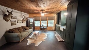 TV - Pond-View Cabin on 30 Acres / Dock + Fire Pit + Wildlife / Sleeps 4 (Emory)