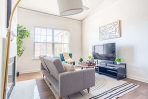 TV, fireplace, offices