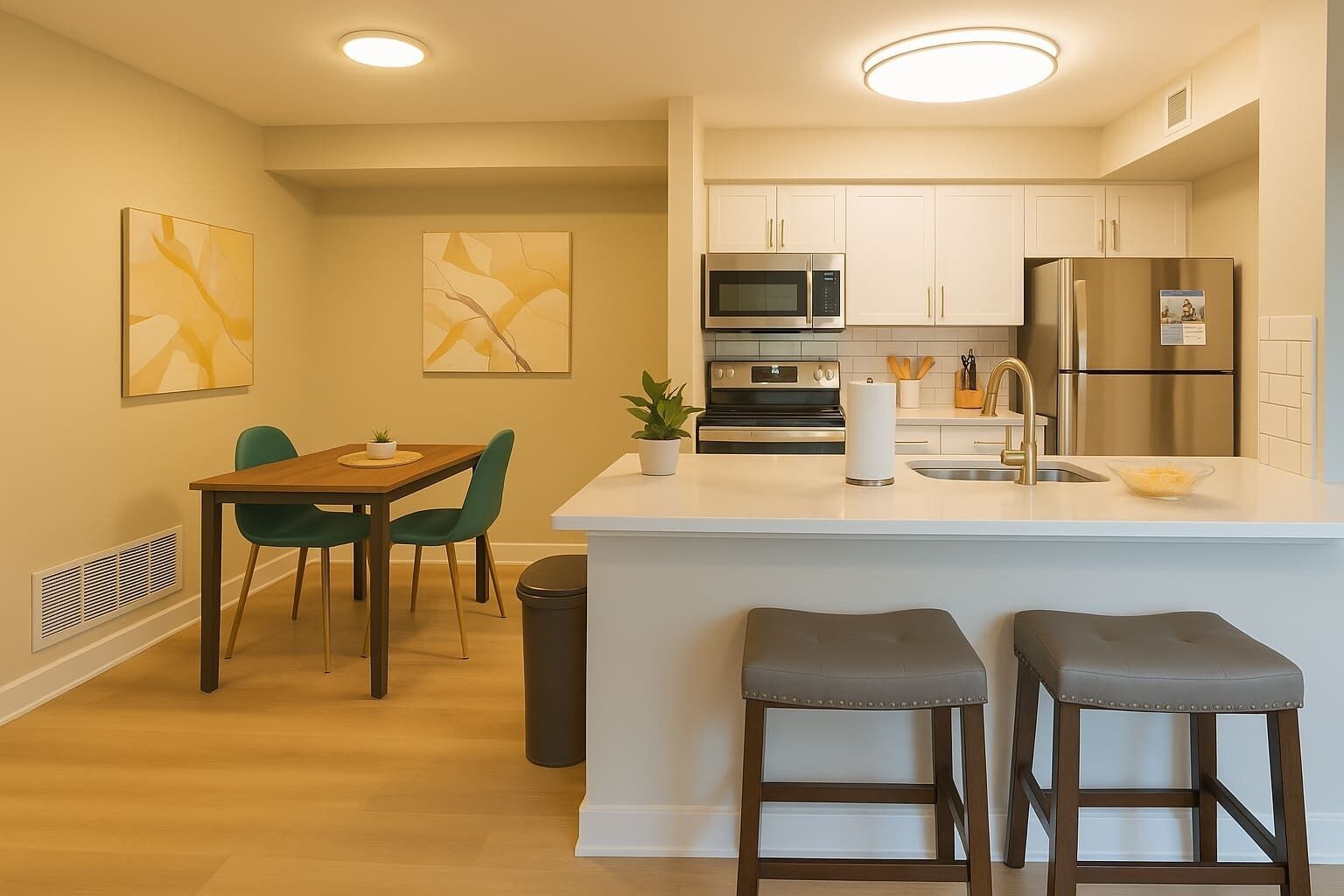 Kylskåp, mikrovågsugn, ugn och spishäll