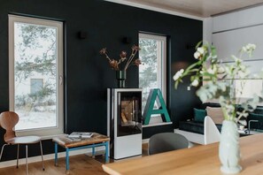 TV, fireplace, offices