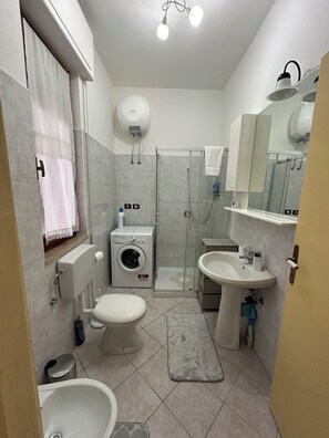Haartrockner, Bidet, Handtücher