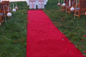 Outdoor banquet area