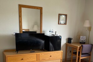 Desk, free WiFi, bed sheets