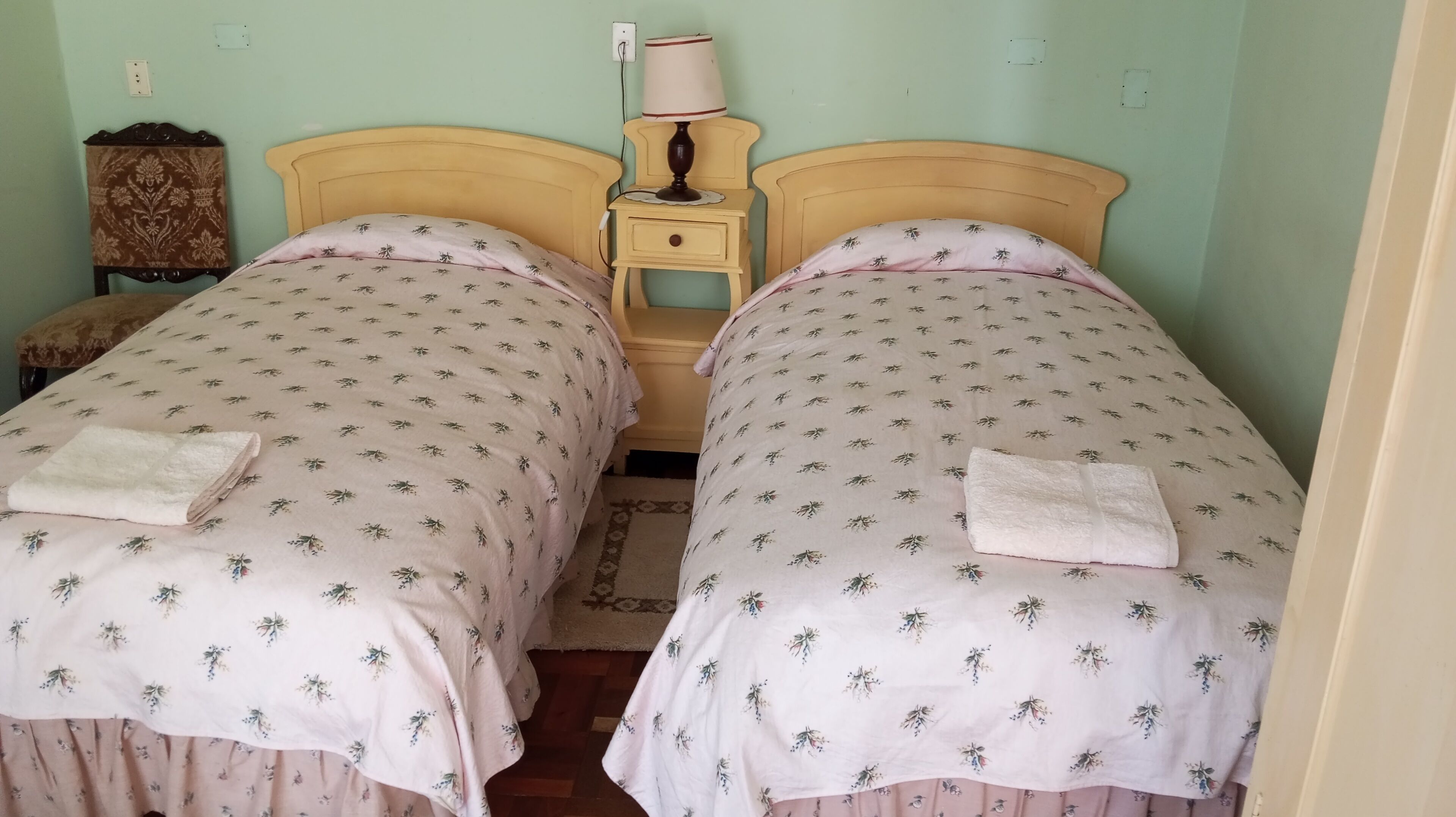 Habitación básica con 2 camas individuales, patio, vista al patio | Wifi gratis 