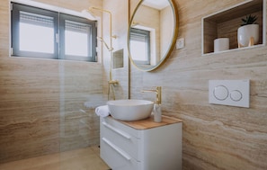 Shower, hair dryer