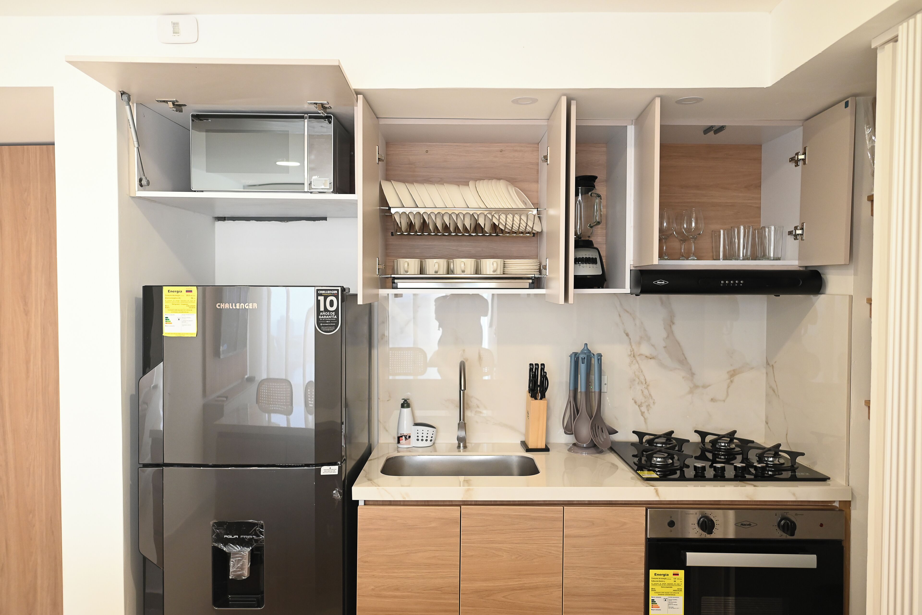 公寓, 海景 (Piso 31) | 私人厨房 | 微波炉、搅拌机、烤盘、冰柜