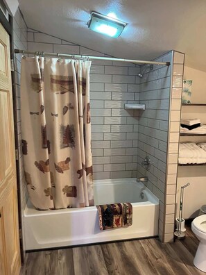 Douche, sèche-cheveux, serviettes fournies