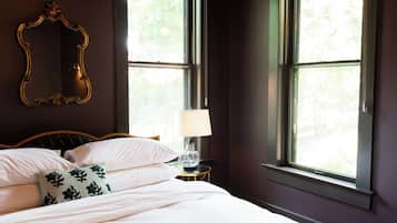 Luksushuone, 1 suuri parisänky, lemmikit sallittu, pohjakerroksessa | Minibaari, työpöytä, kannettavalle tietokoneelle sopiva työtila