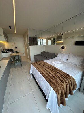 Apartment | Laptop workspace, blackout curtains, iron/ironing board, free WiFi - Melhores Flats - Doce sensação  (Joao Pessoa)