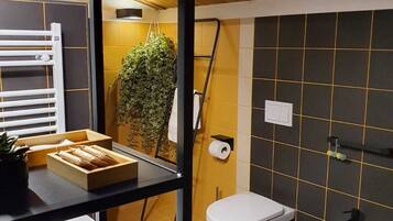 Ducha, secador de pelo, bidet, toallas