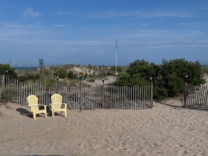 On the beach, beach towels