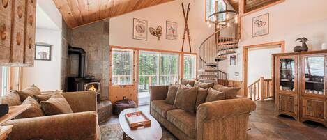 TV connectée, cheminée, jeux vidéo, médiathèque