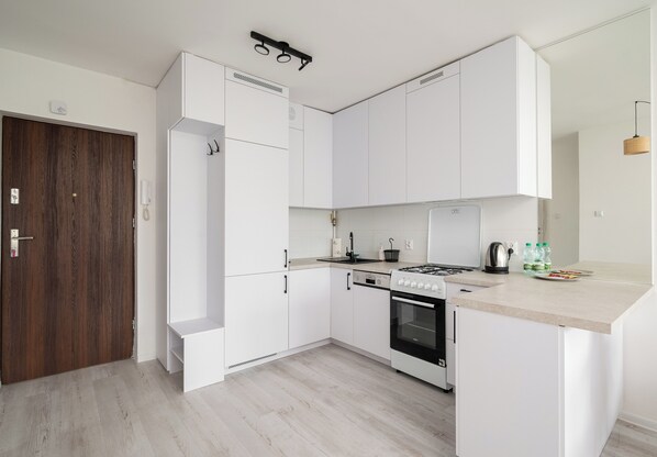 Fridge, oven, stovetop, dishwasher