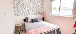 Desk, iron/ironing board, free WiFi, bed sheets