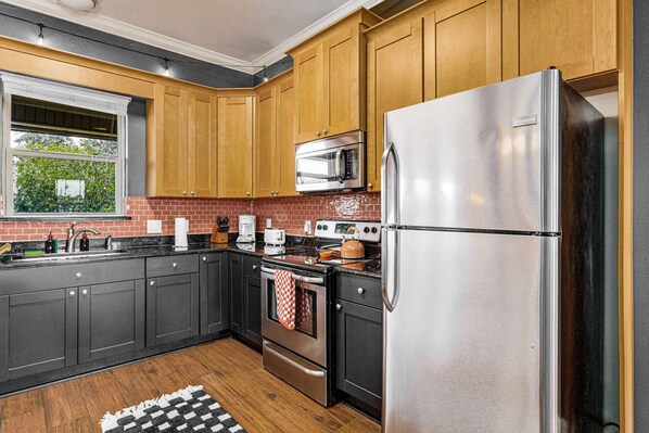 Microwave, oven, stovetop, dishwasher