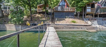 Pet Friendly A Frame w/ Private Dock, Kayak & Great Lake Views